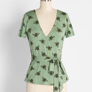 The Surplice is Right Faux Wrap Top in Bumble Bee